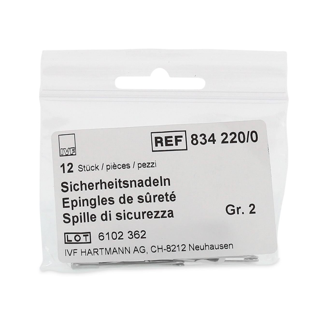 IVF Sicherheitsnadeln Gr2 38mm Btl 12 Stk