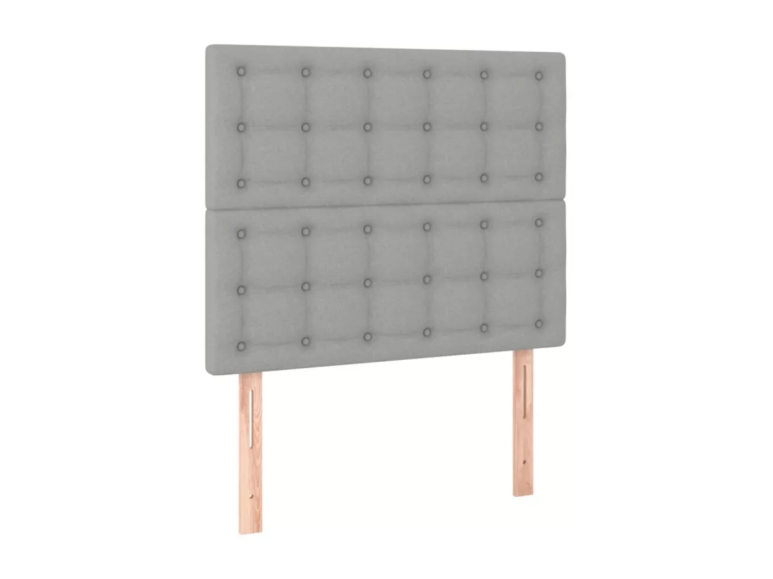Sommier tapissier avec matelas et LED Gris clair 90x190cm Tissu