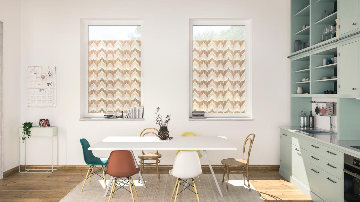 LICHTBLICK ORIGINAL Fensterfolie »Fensterfolie selbstklebend, Sichtschutz, Boho Zig Zag - Gelb« 1 Stk. blickdicht glatt statisch haftend
