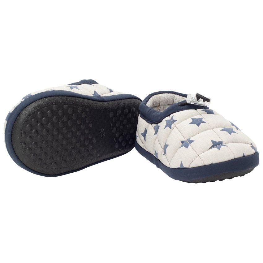 Chaussons bas élastiqués effet matelassé et imprimé étoiles all-over pour garçon - Gris clair
