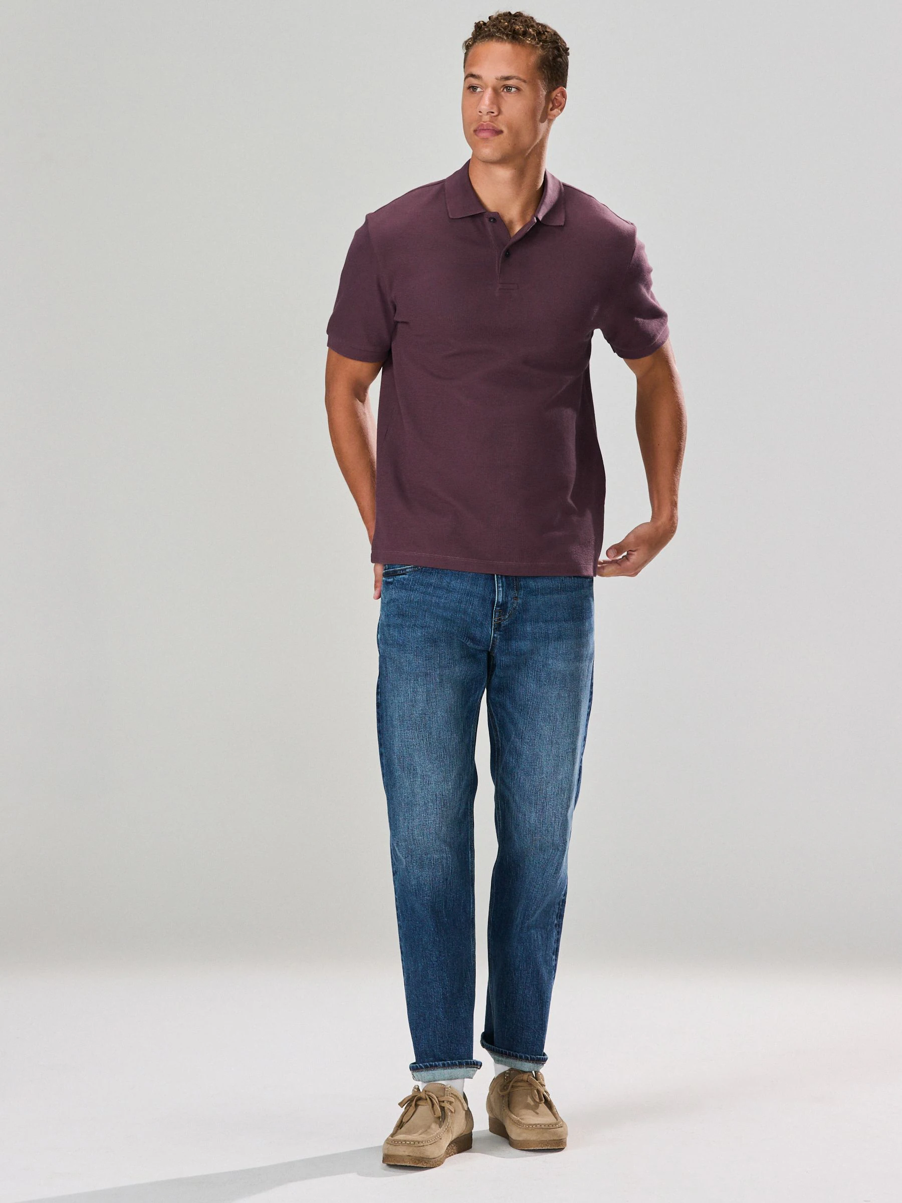 Roze - Nette poloshirt met textuur