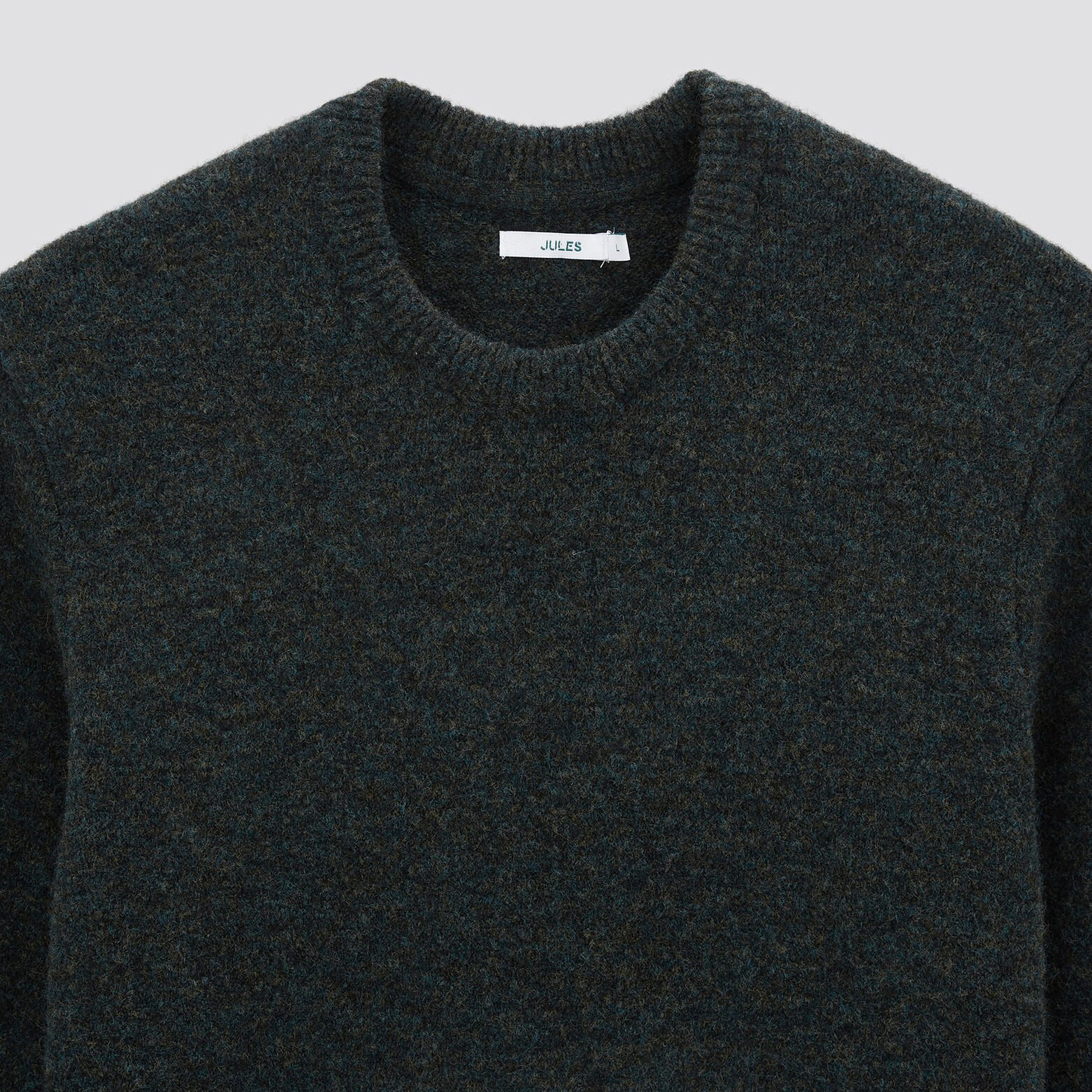 Pull col rond épais Vert