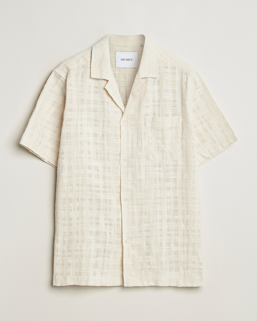 Les Deux Lesley Slub Short Sleeve Shirt Ivory