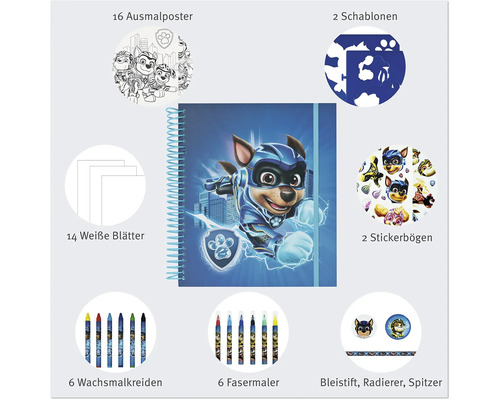 Paw Patrol stencil- en schilderset, 4-delig.