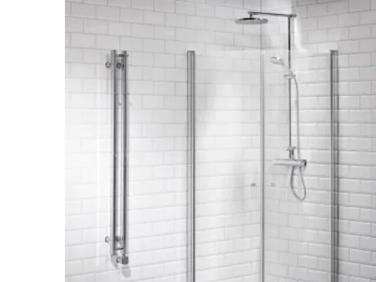 Vetro svingdør 89x200 - Justerbar Aluprofil, 6mm Hærdet Klart Glas, EasyClean, Buet