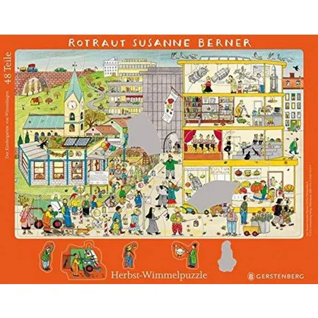 Gerstenberg Wimmel Rahmenpuzzle Herbst Motiv Kindergarten, 48 Teile