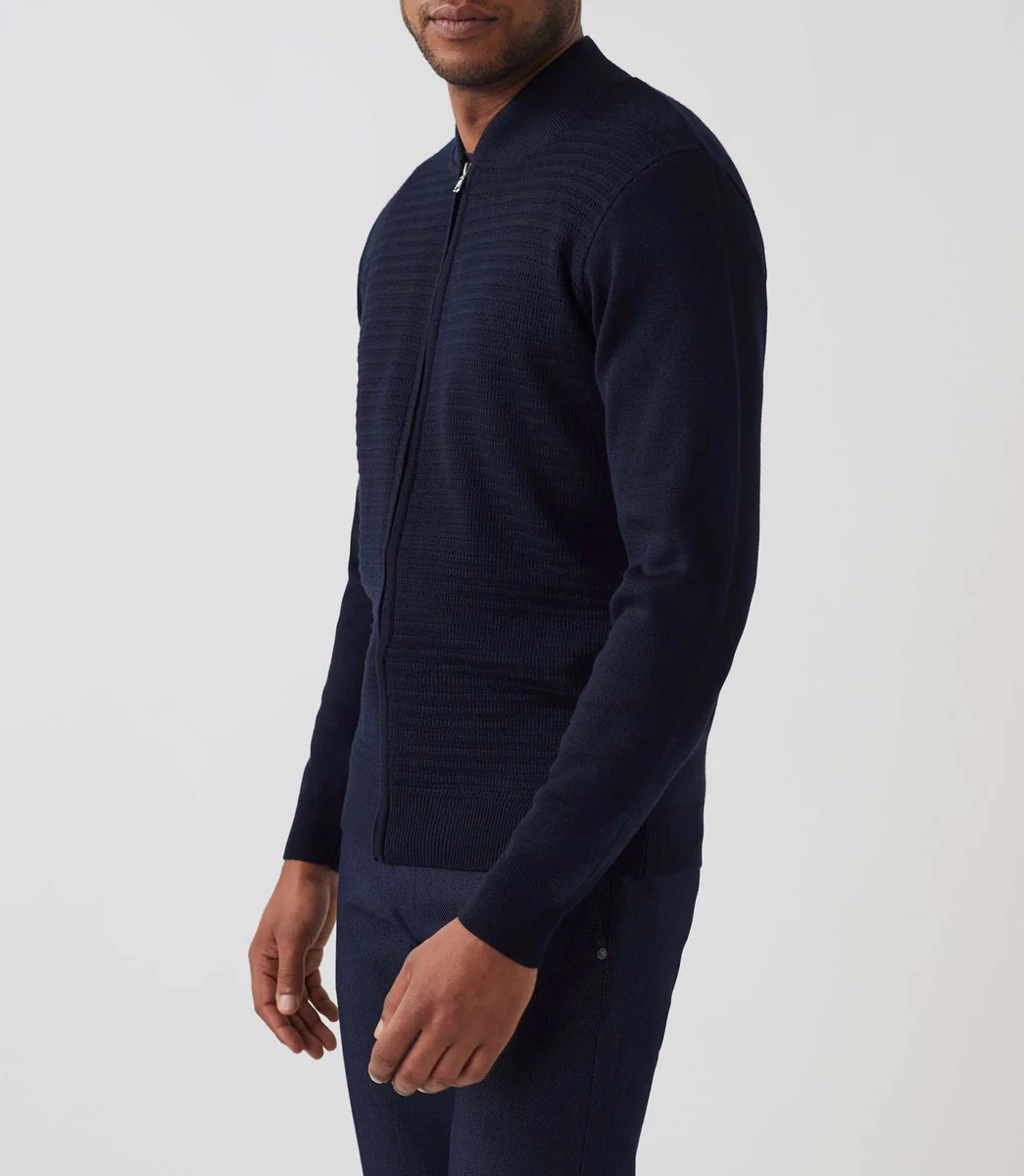 Gilet zippé col teddy marine 