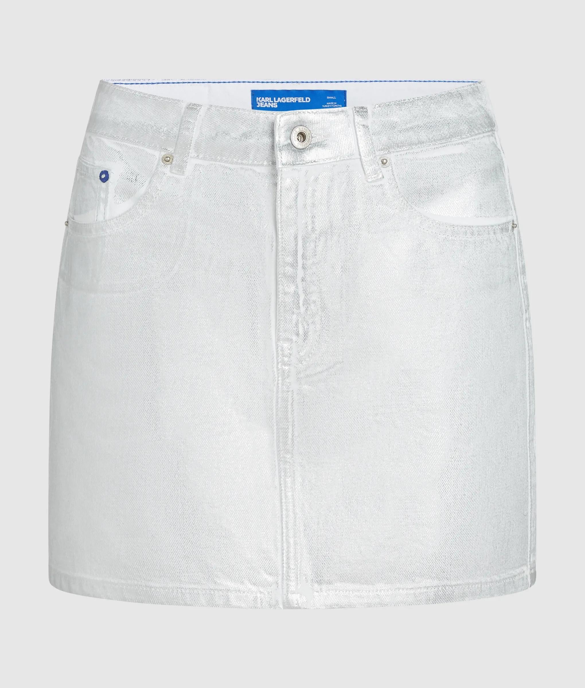 Metallic zilver mini rok