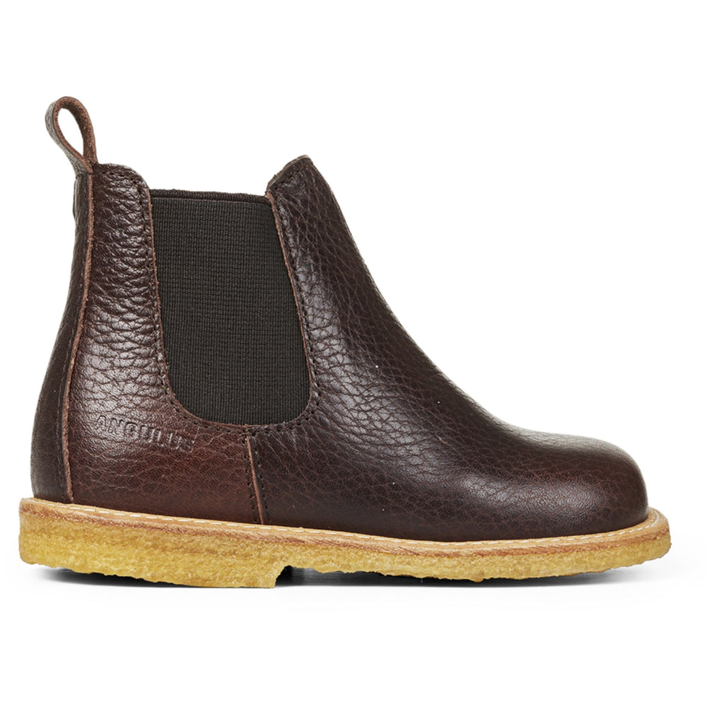 Køb Angulus Dark Brown/Brown Klassisk Chelseastøvle Med Elastik Og Lynlås