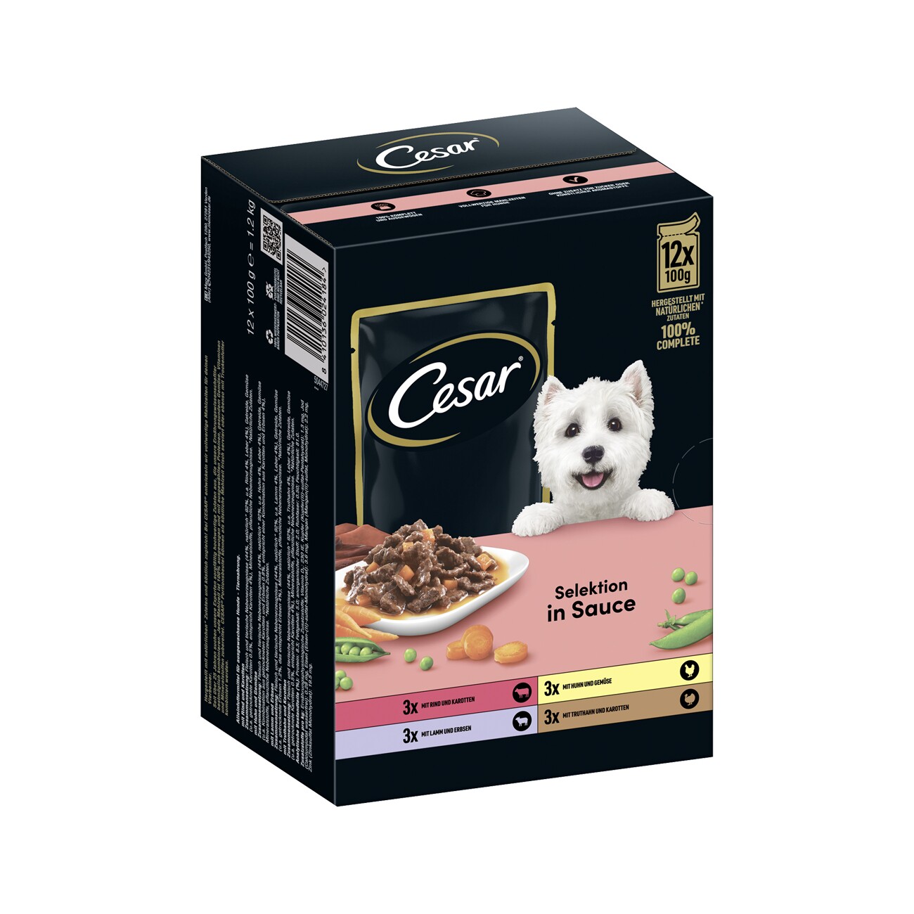 Cesar Portionsbeutel Multipack Selektion in Sauce 48x100g