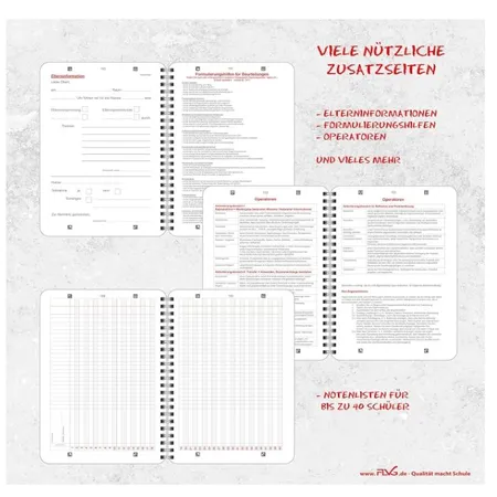 FLVG Lehrerinnenkalender Blume Feder, A5, 2024 / 2025