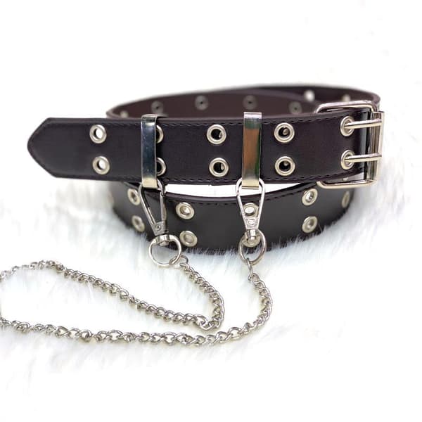 Belte punk black rock dobbel metallkjede