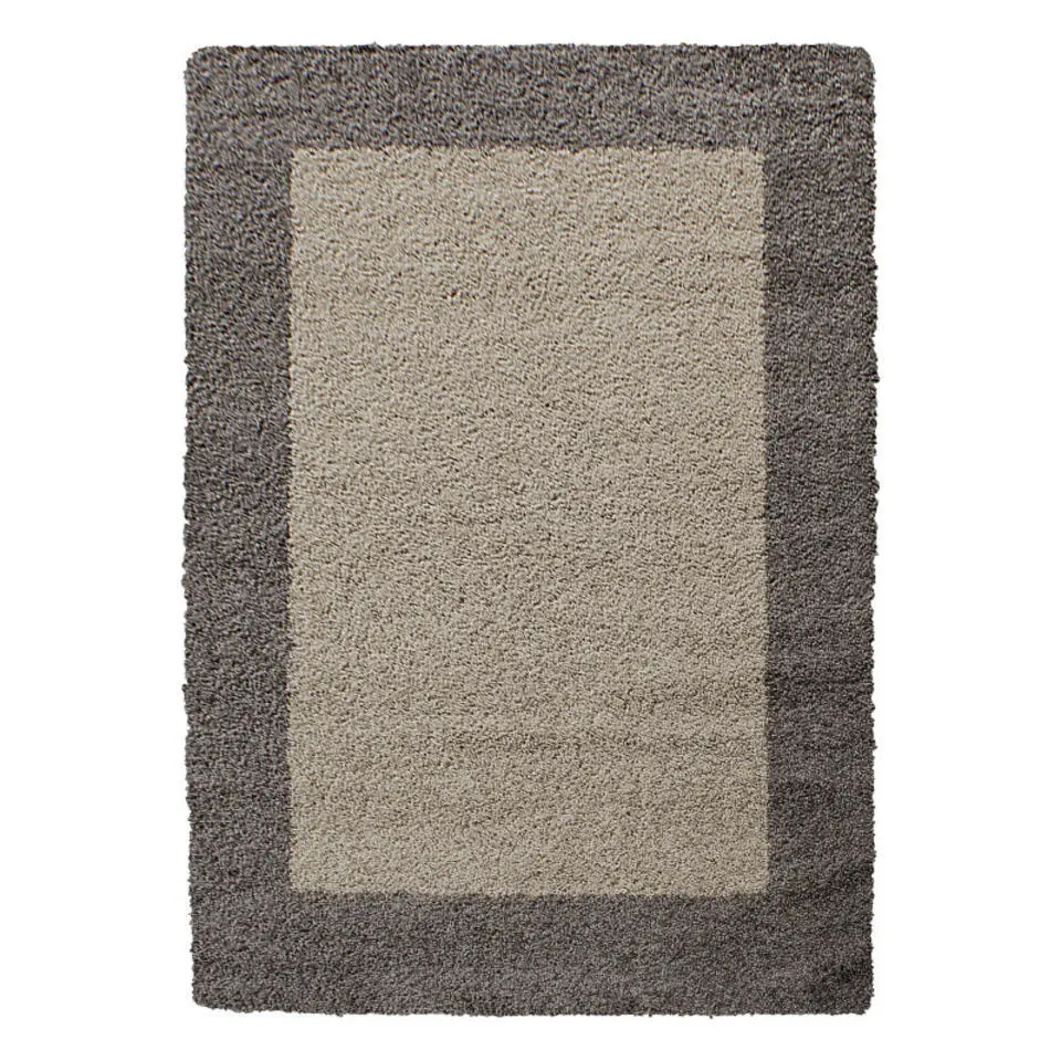 Basic Shaggy Kader vloerkleed Taupe Hoogpolig - 300x400 CM