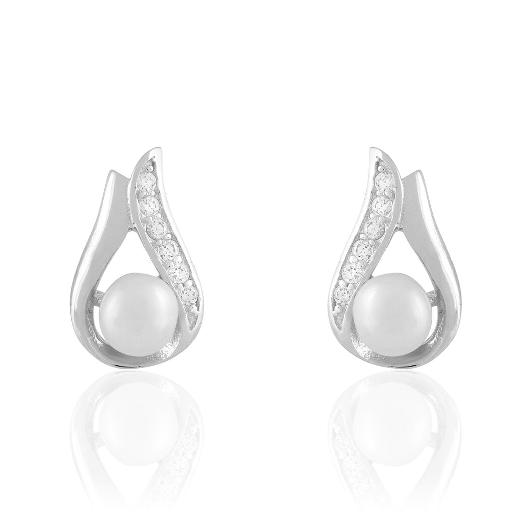 Boucles D'oreilles Puces Marie-magdeleine Argent  Perle D'imitation
