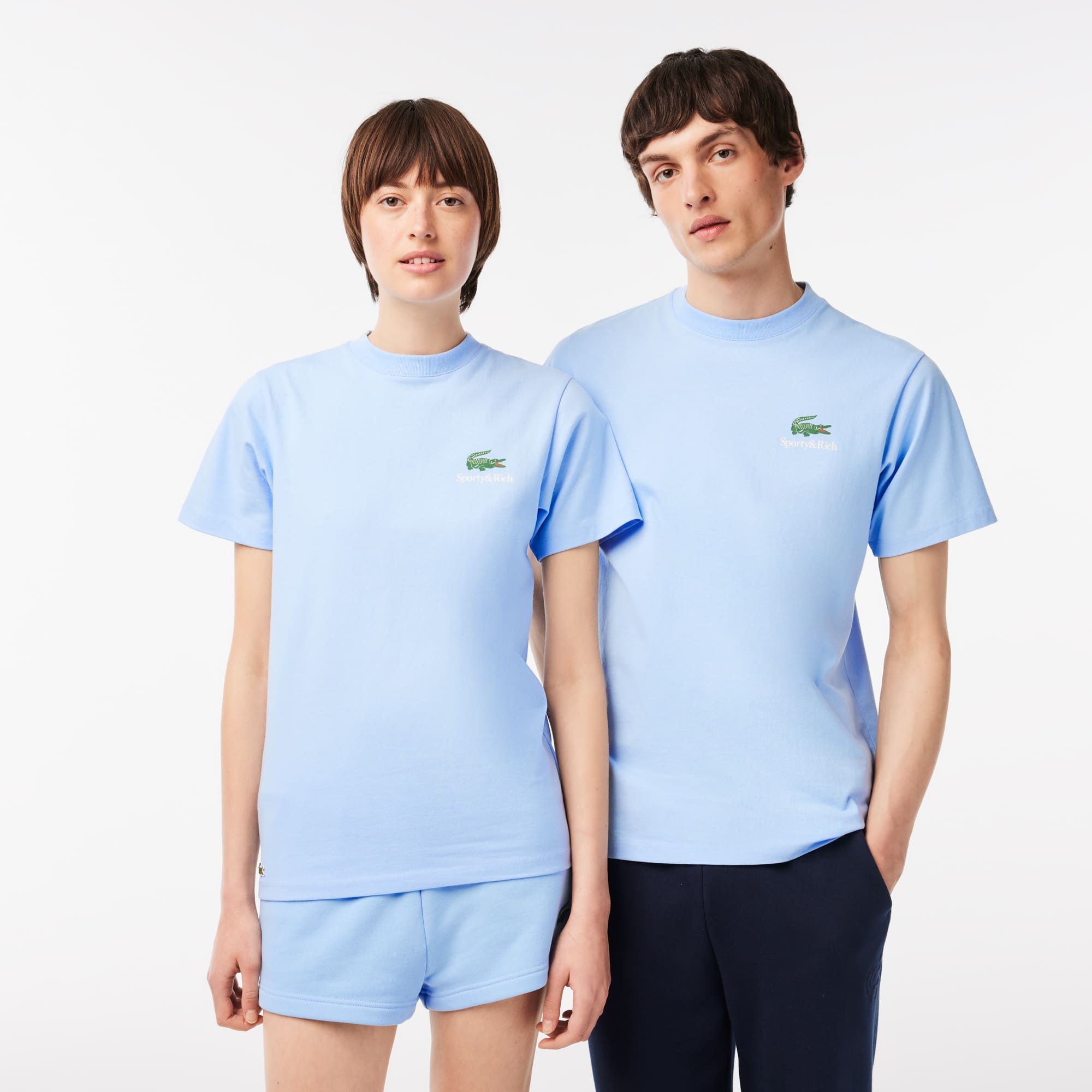T-shirt Lacoste x Sporty & Rich oversize T-Shirts - Bleu - Lacoste - Unisex