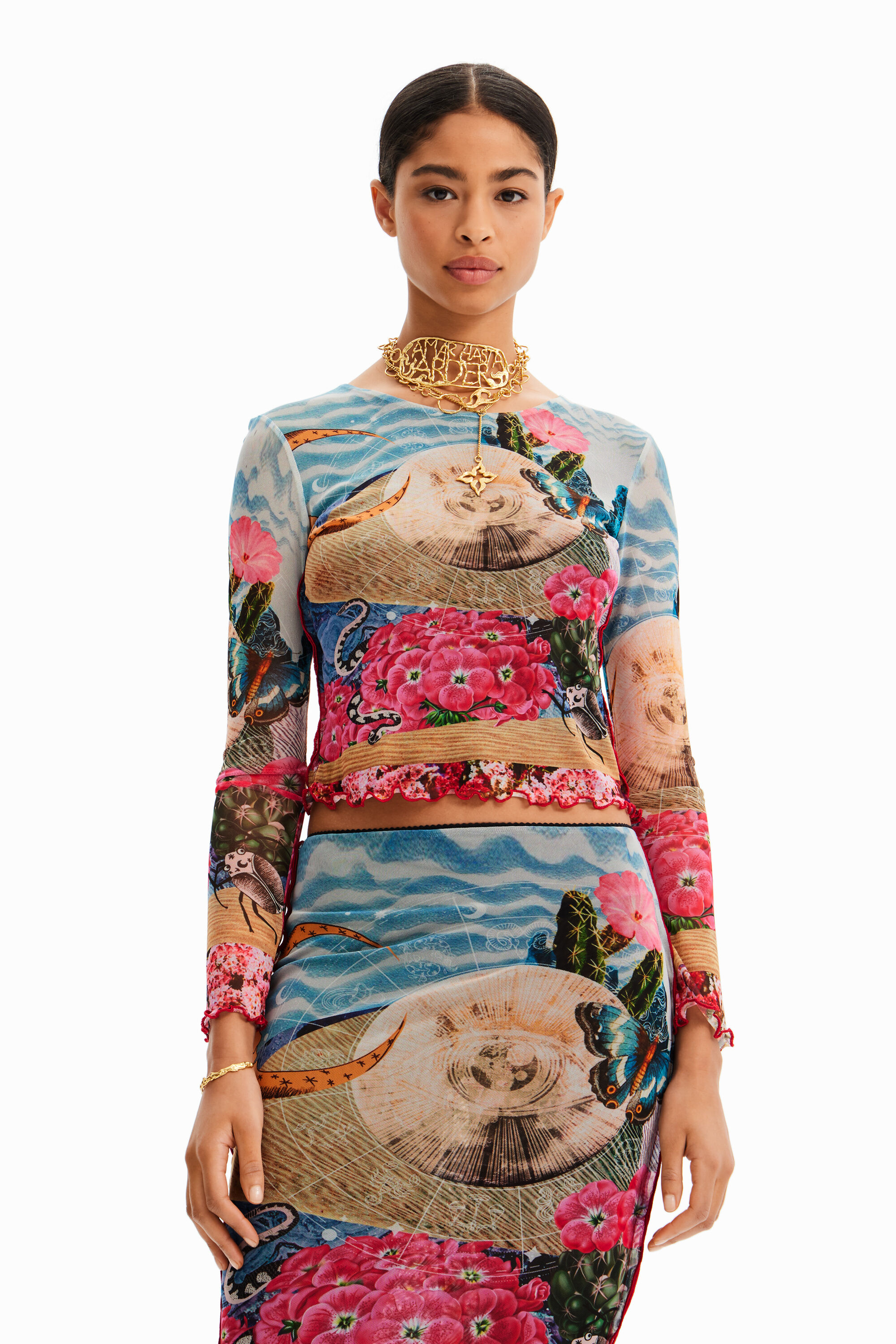 T-shirt court slim fantaisie