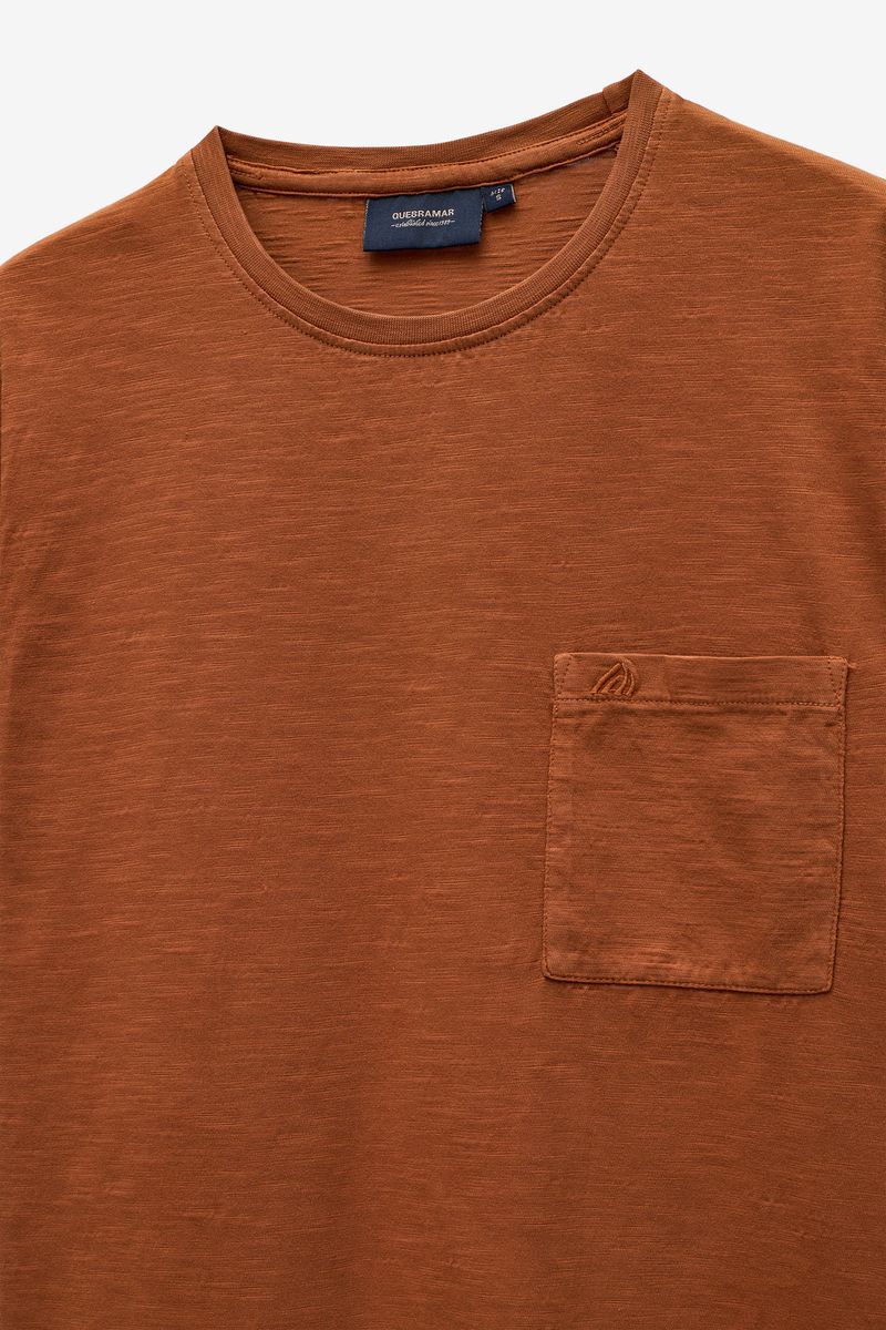 T SHIRT EM SLUB COM BOLSO