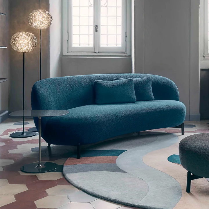 Kartell - Lunam Sofa, schwarz / weiss (Stoff Curly)