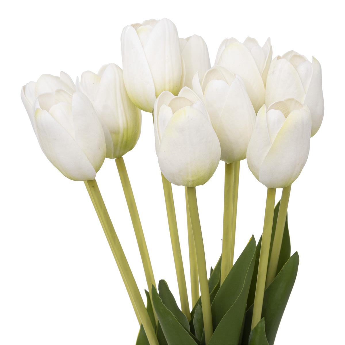 BOUQUET TULIPES BLANCHES H.48CM