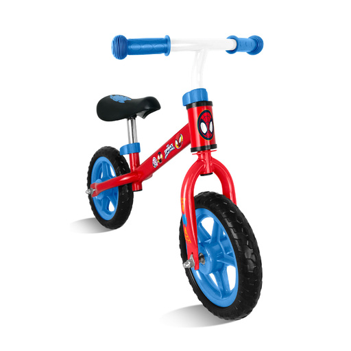 Bicicleta de equilíbrio do Homem-Aranha de 25 cm para crianças de 2 a 4 anos.