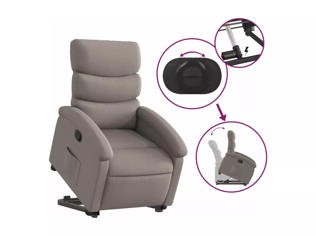 Fauteuil inclinable taupe tissu