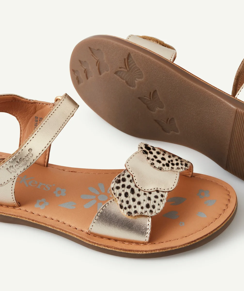 KICKERSSANDALES FILLE DYASTAR OR PANY EN CUIR