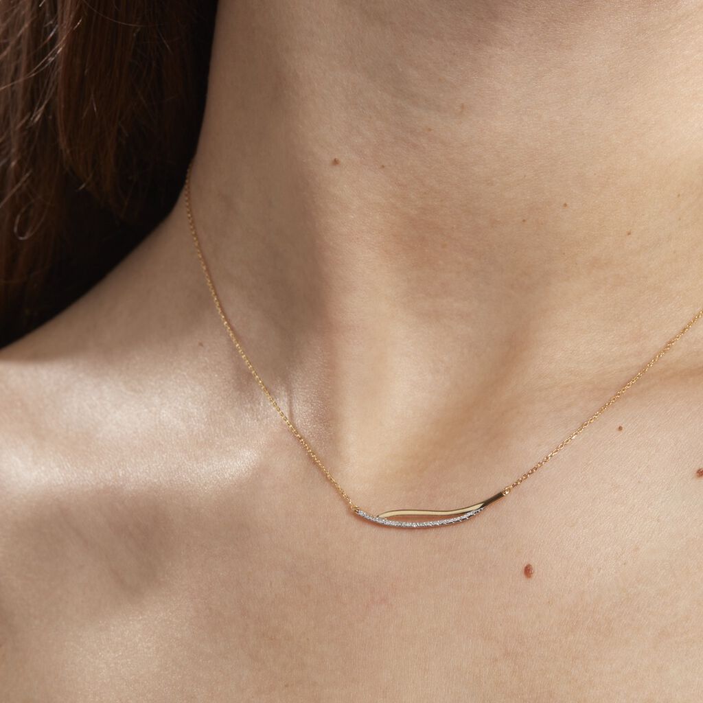 Collier Una Or Jaune Diamant