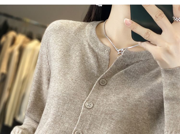 Weelop - Effen Cardigan met Ronde Hals en Knoopjes