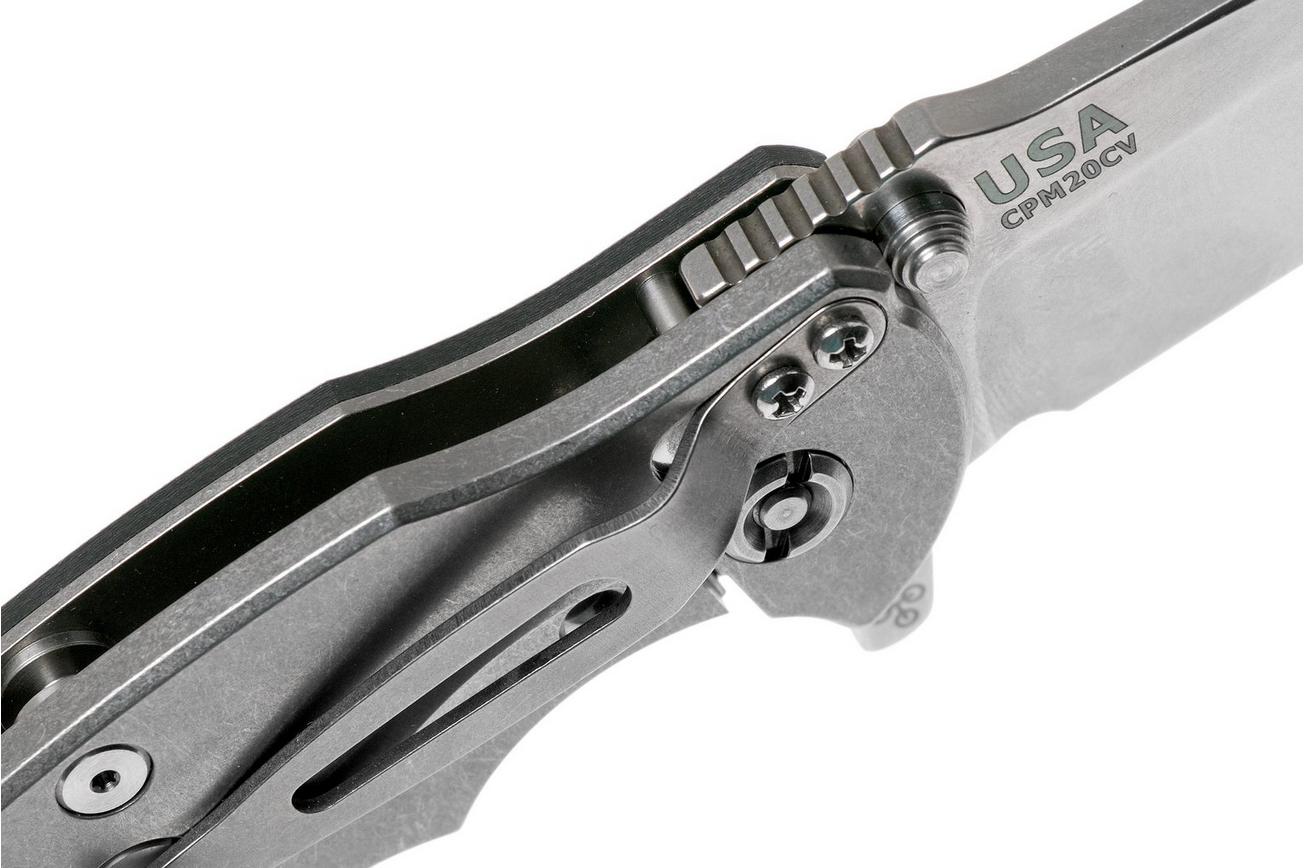 Rick Hinderer Jurassic Spearpoint 20CV Stonewash Black G10 zakmes