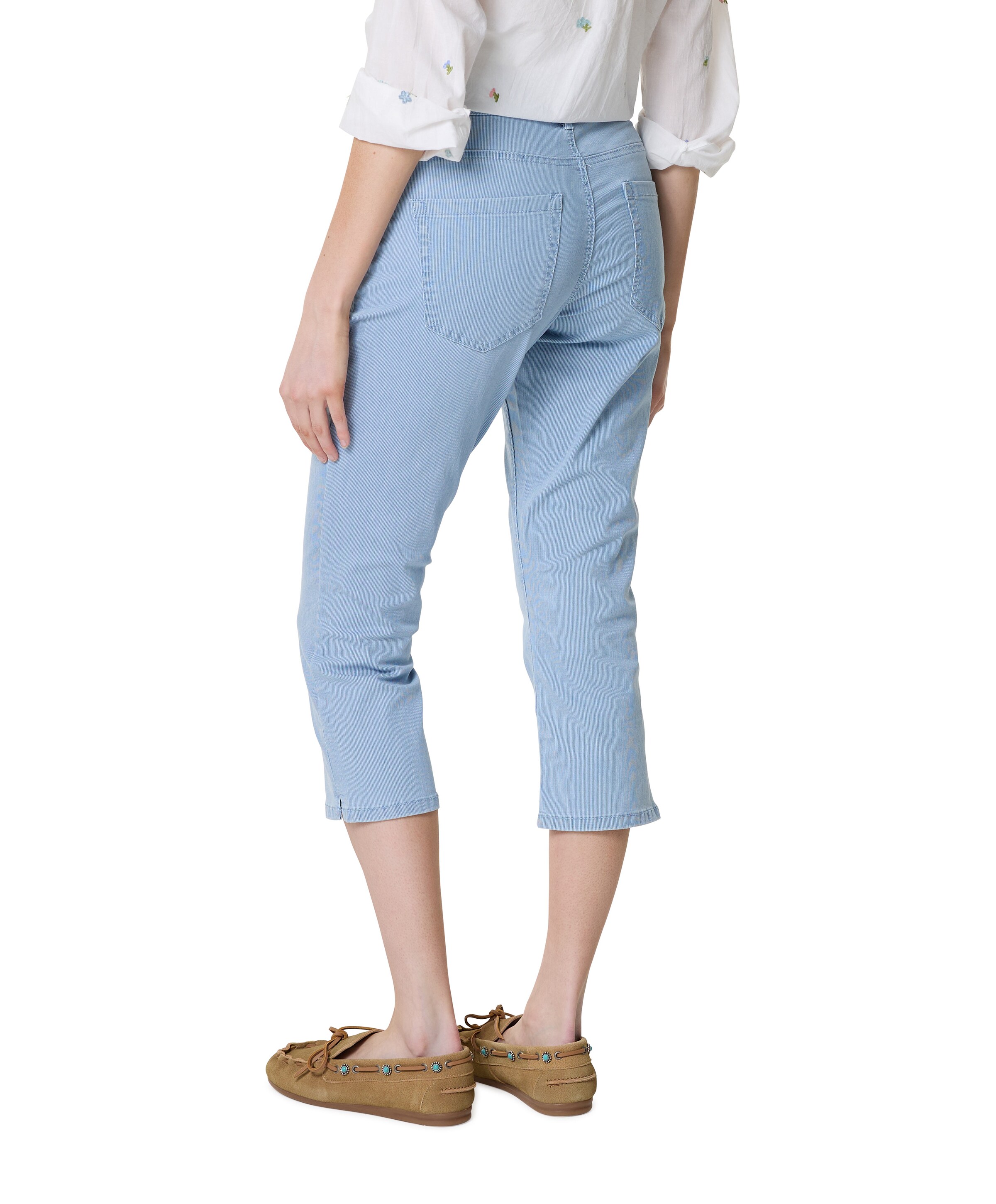 Red Button Sissy Fancy Chambray L23 dames capri broek blauw