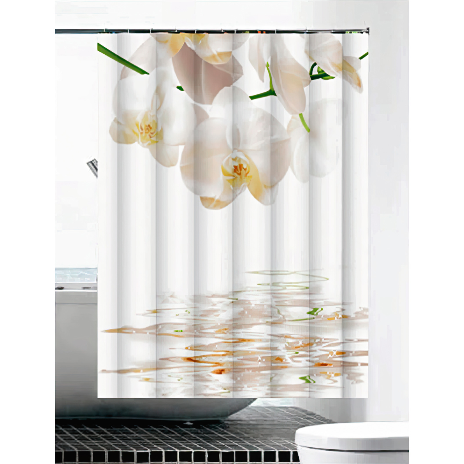 Duschvorhang Weisse Orchidee 180x180cm