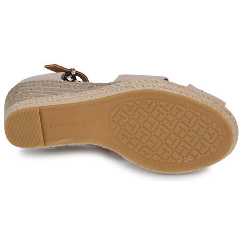 Tommy Hilfiger - BASIC OPEN TOE HIGH WEDGE - Beige