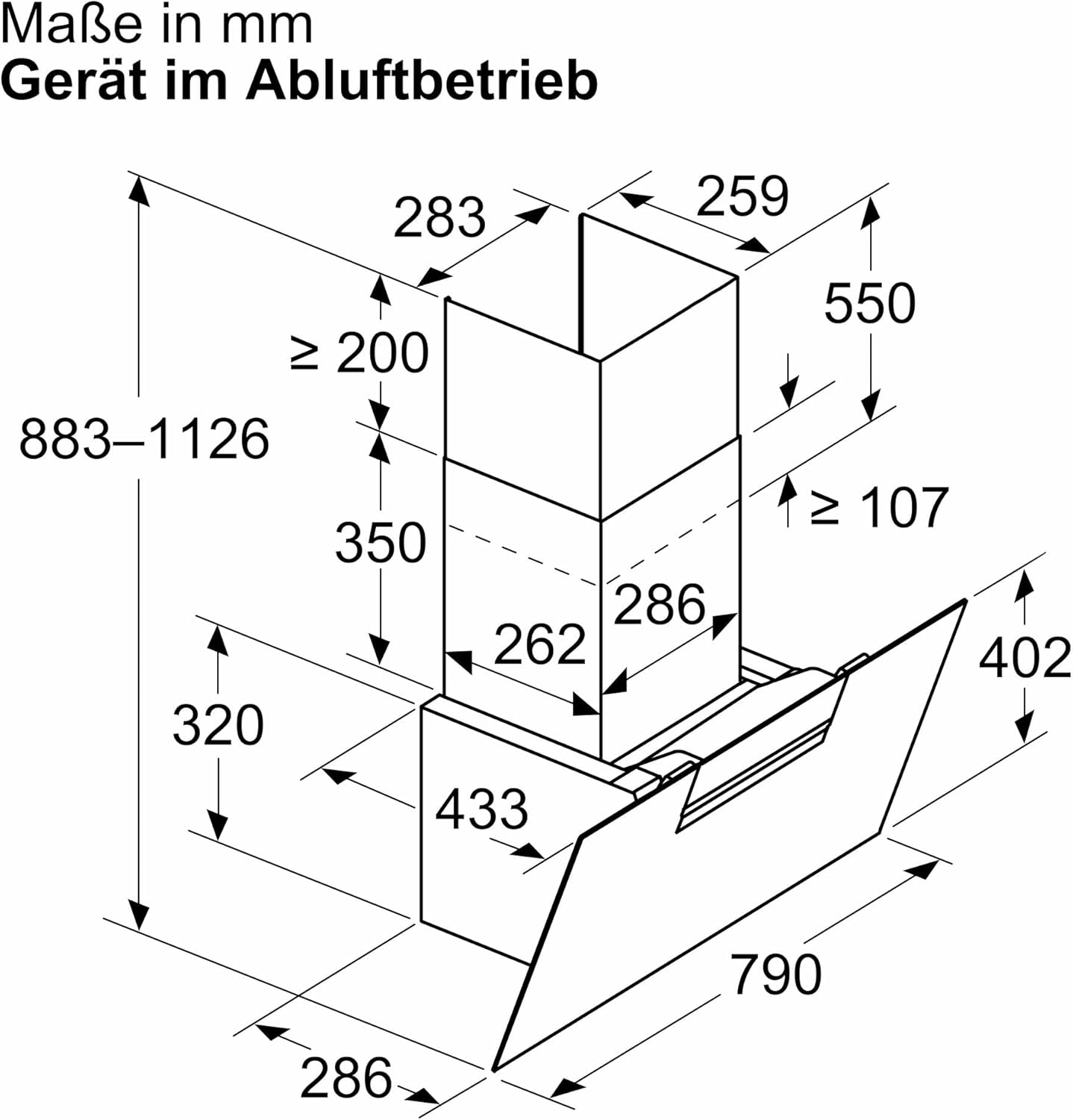 NEFF D85IFN1S0, N 50, Smarte Wandesse, Dunstabzugshaube zur Wandmontage, 80cm breit, Made in Germany, Efficient Drive, LED-Beleuchtung, Kochfeldbasierte Haubensteuerung, Touch Control, Schwarz