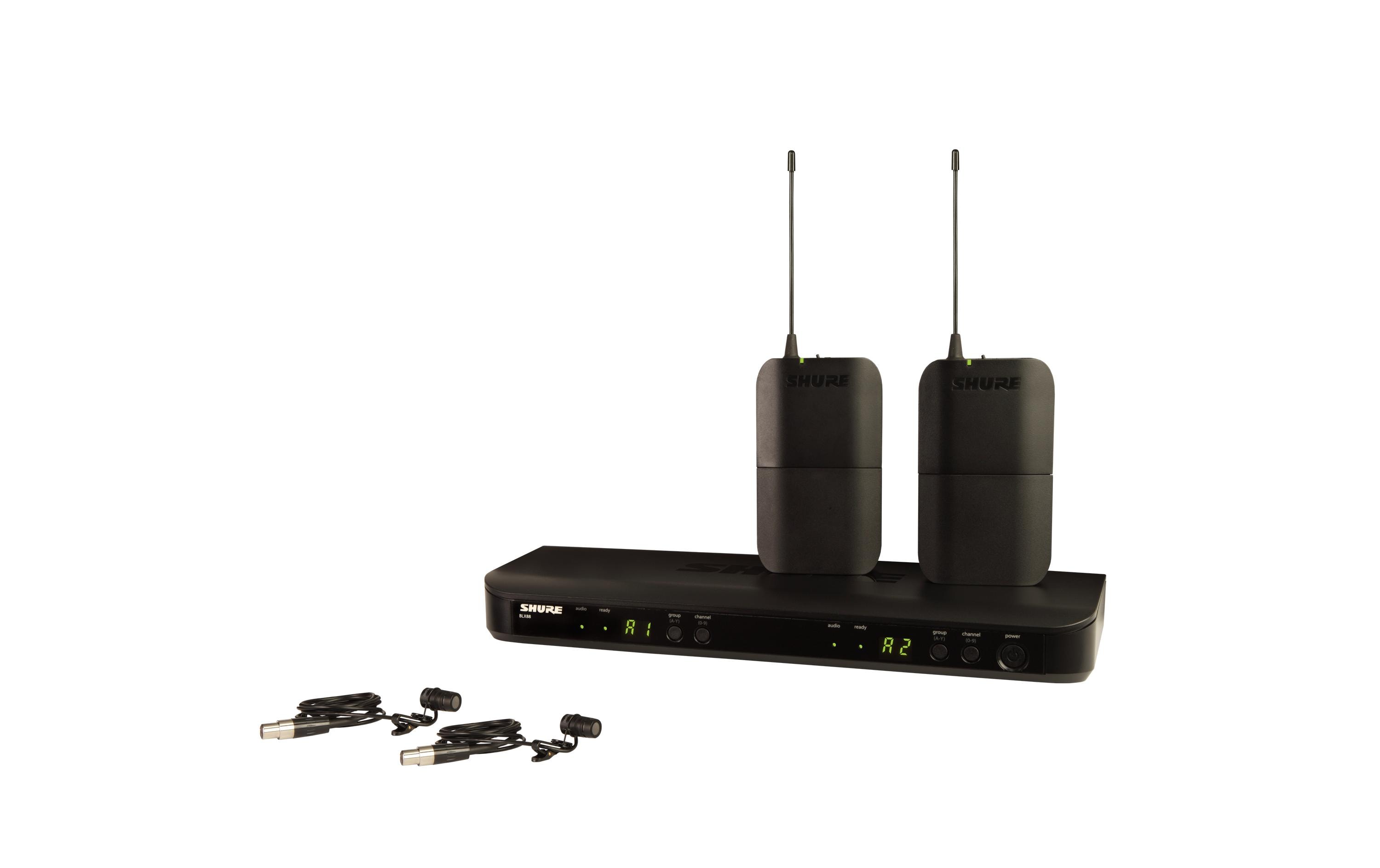 Drahtlossystem BLX188E/W85-M17<br>Dual Funksystem mit WL185 Lavaliermikrofonen und Doppelempfänger