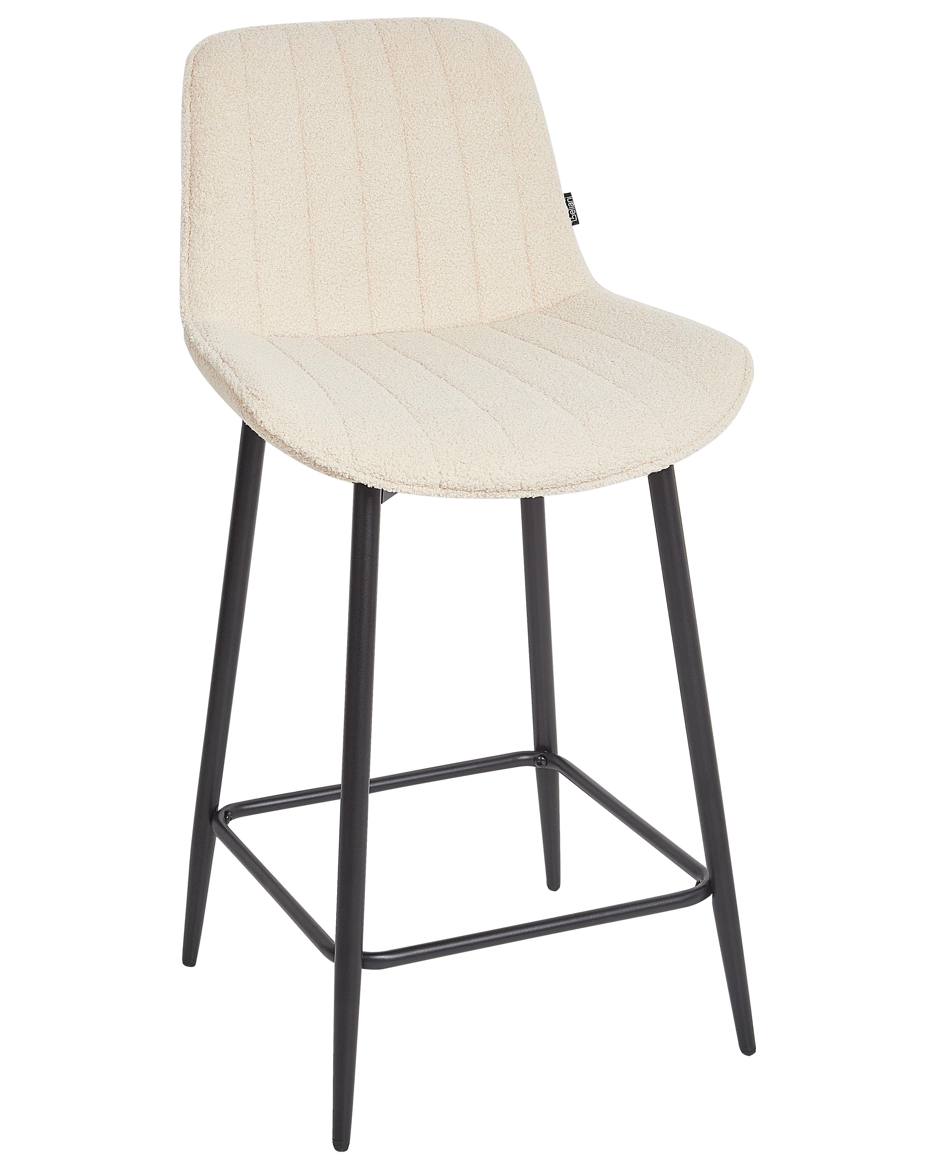 Set van 2 barstoelen DUBROVNIK Bouclé Lichtbeige