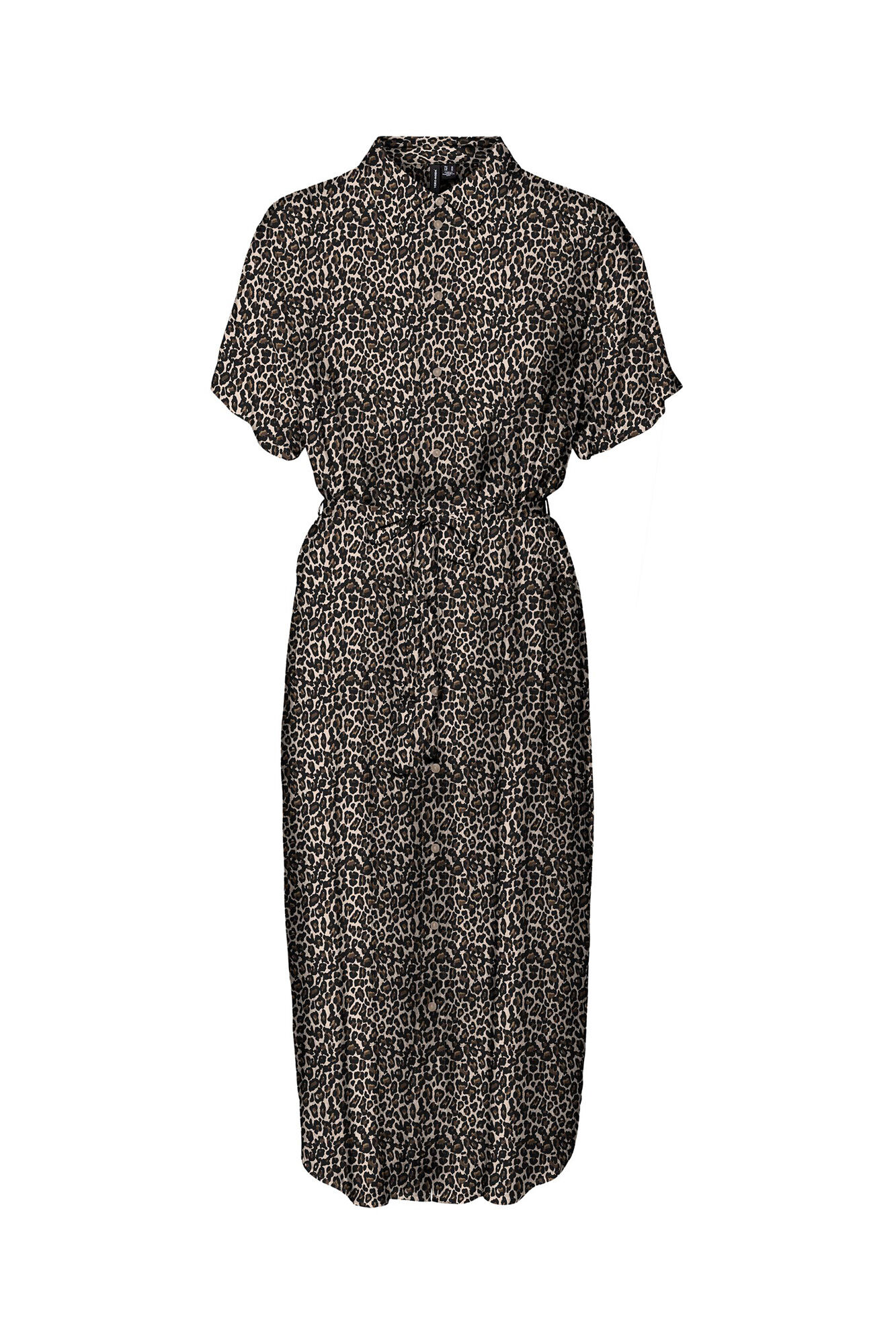 Vestido camisa de manga curta - Cinza