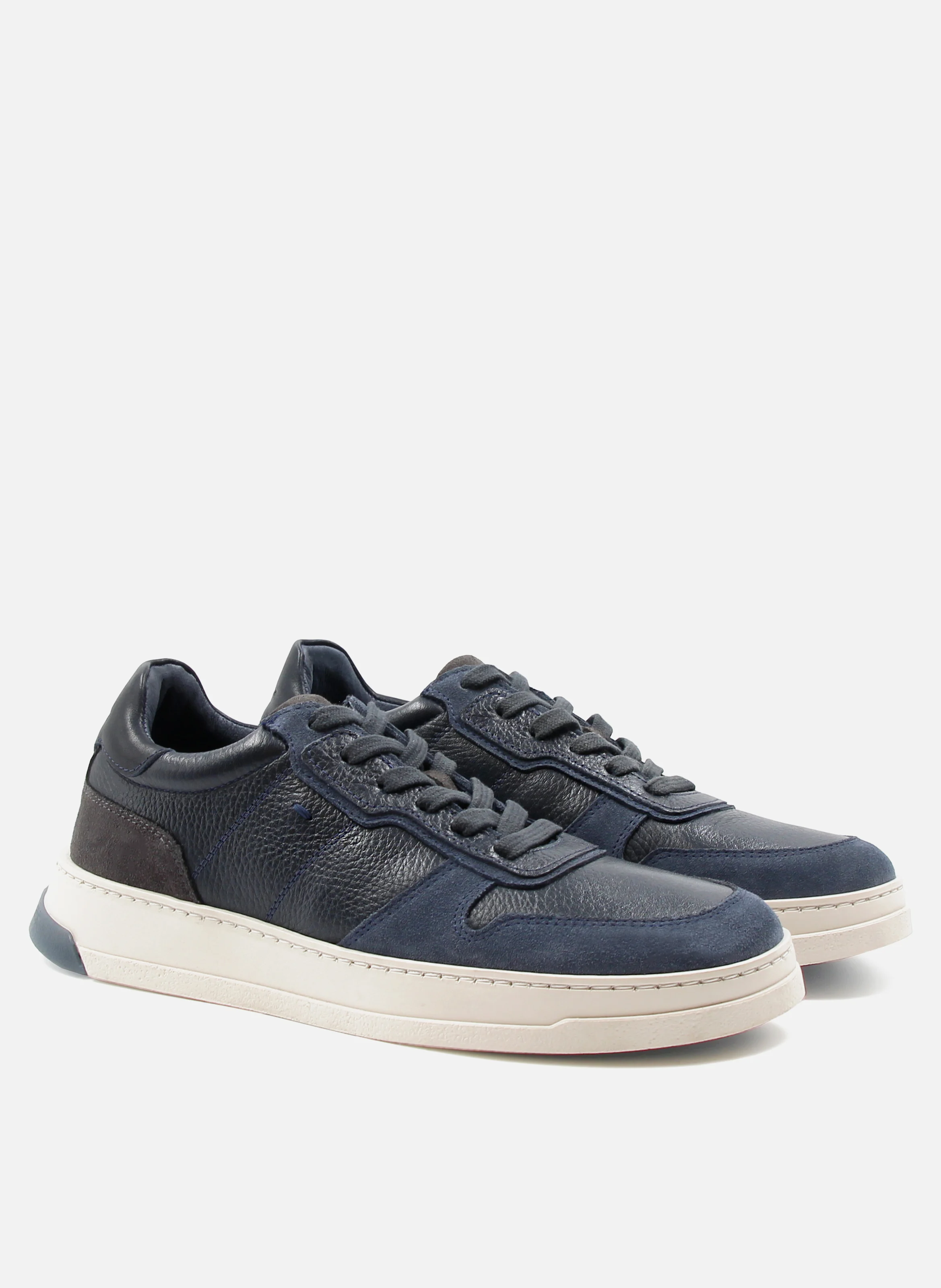 Baskets léo cuir | Bleu