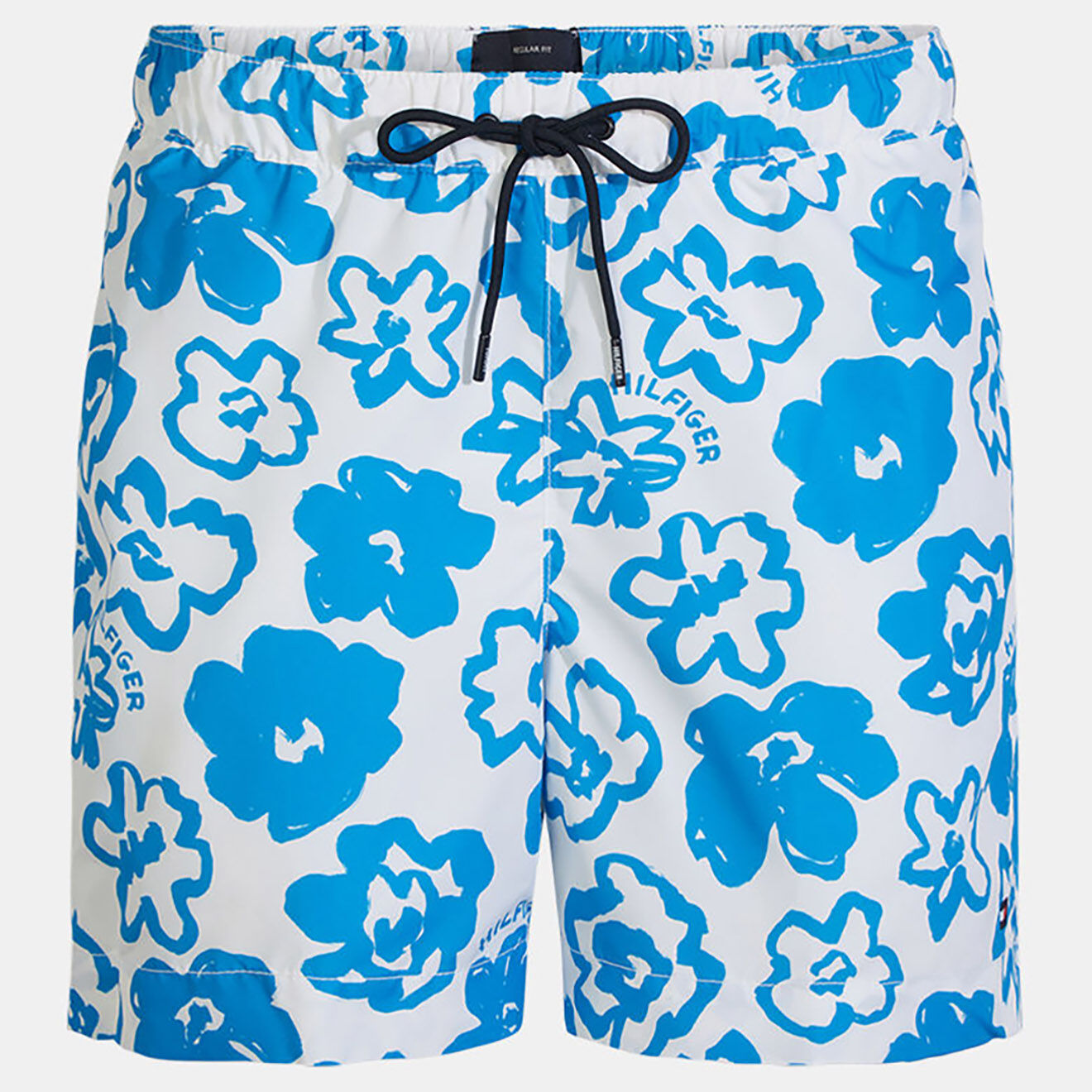 Tommy Hilfiger Short de bain à fleurs blanc/bleu