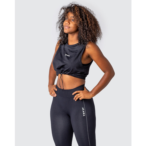 Top cropped feminino Akara, modelo slim.