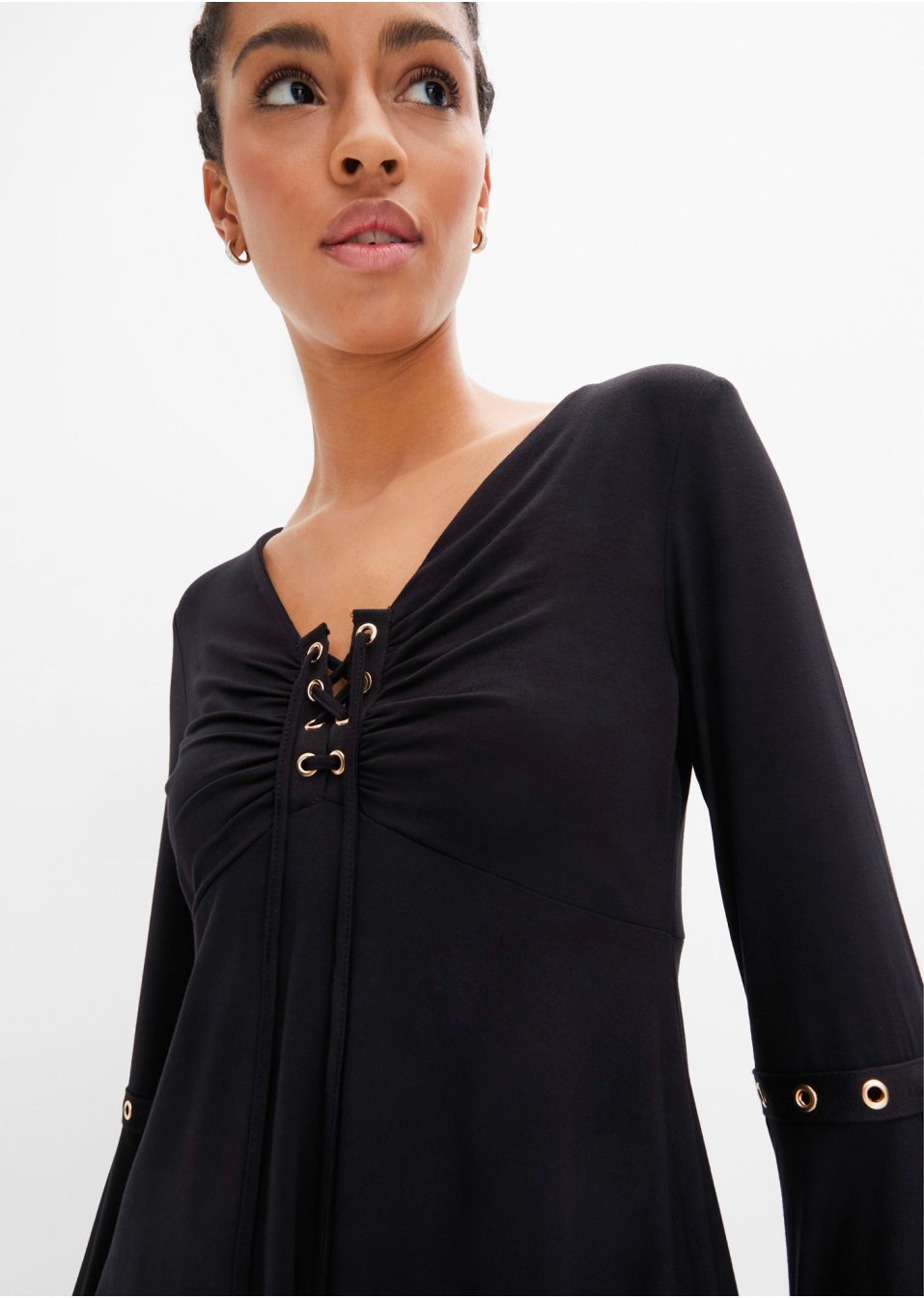 T-shirt manches longues avec œillets et laçage