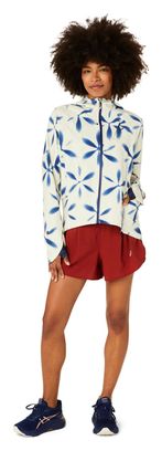 Veste imperméable Asics Metarun Shibori Beige/Bleu Femme