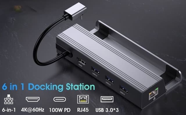 NÖRDIC Steam Deck dockingstation 1 til 6