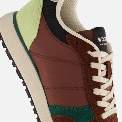 Woden Ronja Reflective Sneakers bruin Leer