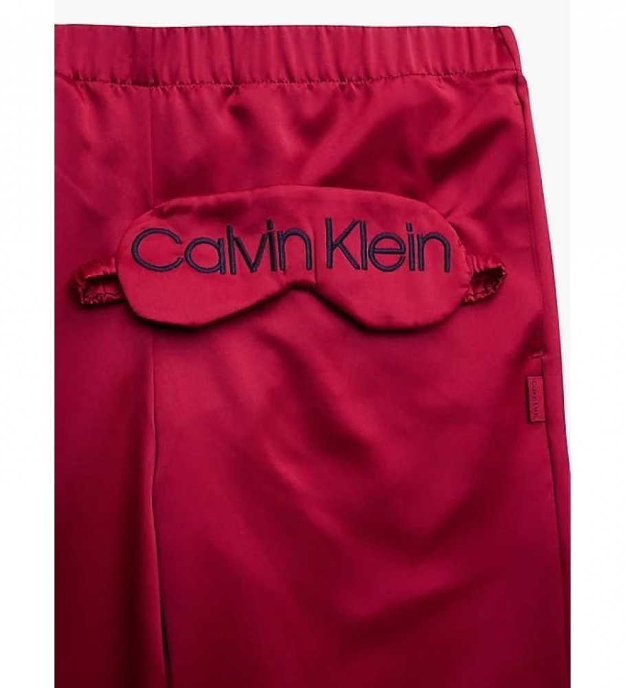 Conjunto de pijama bordô Calvin Klein com máscara para os olhos