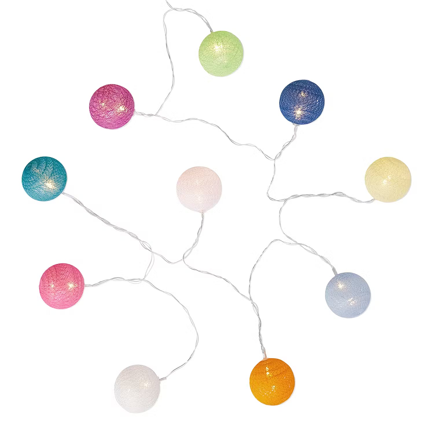 LES BELLES Cotton Ball Lichterkette