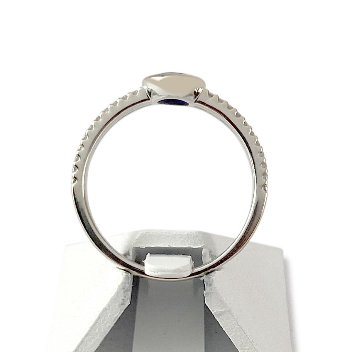 Bague d'occasion or 750 blanc saphir et diamants