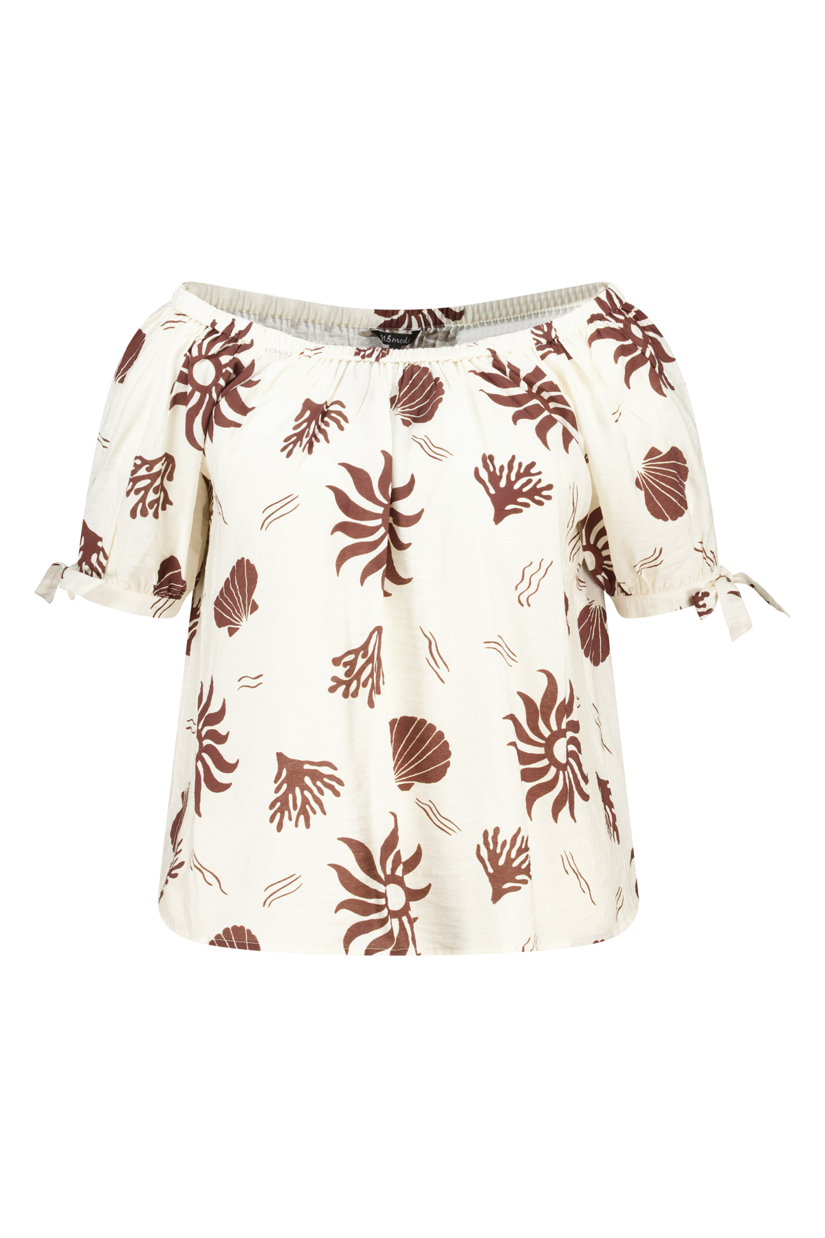 Off-shoulder blouse met print Multi Neutraal