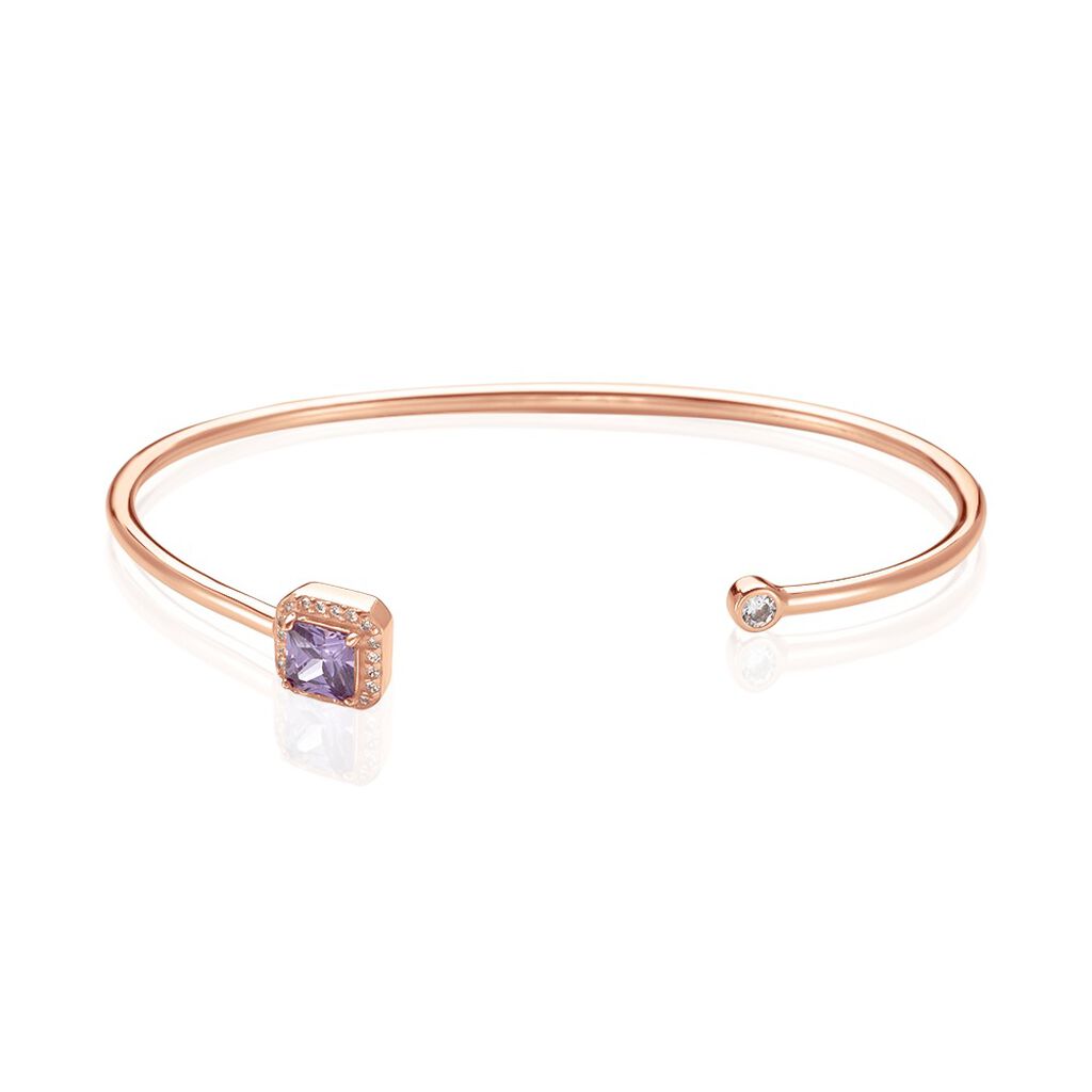 Bracelet Jonc Purple Mood Argent Rose Oxyde De Zirconium
