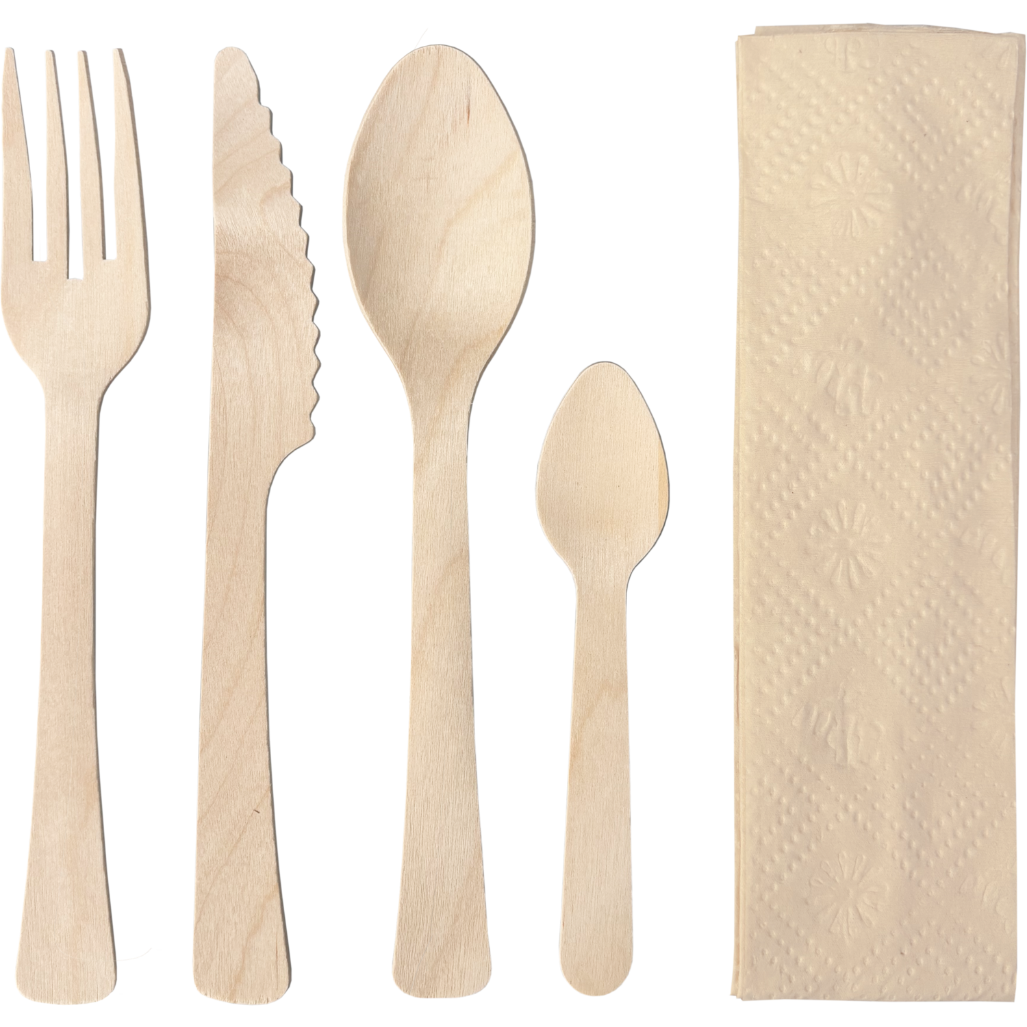 Depa Bestekset, incl. servet, hout, 160mm, naturel