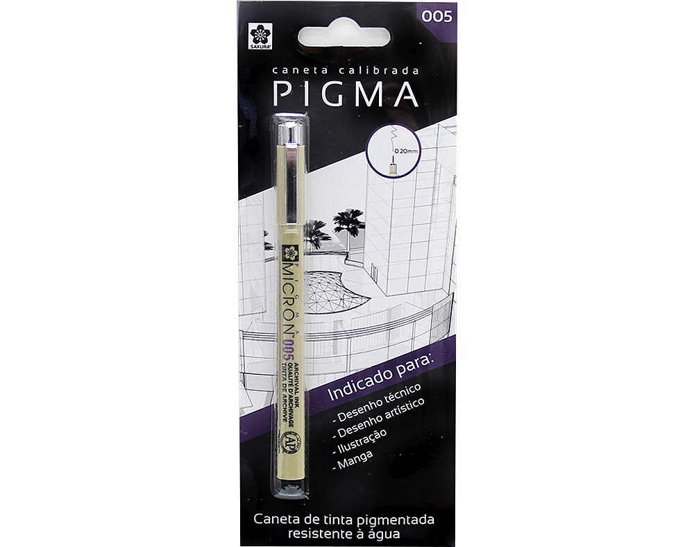 CANETA TINTA PIGMENTADA PIGMA MICRON 005 PRETO 0.2MM